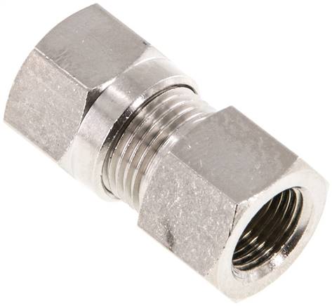 [F2A48-X2] 8LL & G1/8'' Nickel plated Brass Straight Cutting Fitting with Female Threads 100 bar ISO 8434-1 [2 Pieces]