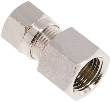 [F2A49-X2] 8LL & G1/4'' Nickel plated Brass Straight Cutting Fitting with Female Threads 100 bar ISO 8434-1 [2 Pieces]