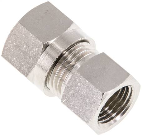 [F2A4B-X2] 10L & G1/4'' Nickel plated Brass Straight Cutting Fitting with Female Threads 115 bar ISO 8434-1 [2 Pieces]