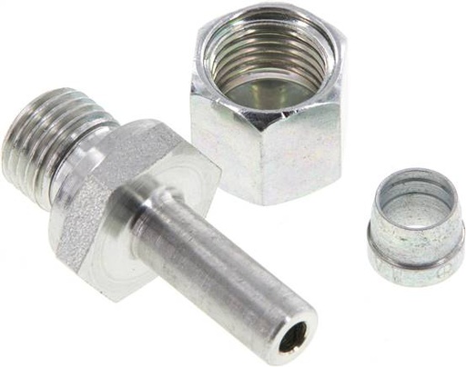 [F2AF8-X2] 8L & G1/4'' Zink plated Steel Straight Swivel with Male Threads 315 bar NBR Adjustable ISO 8434-1 [2 Pieces]