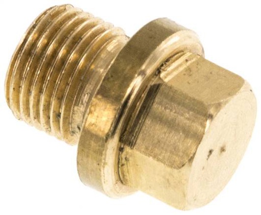 [F2EJ4-X5] Plug G1/8'' Brass with Collar and External Hex 16bar (224.8psi) [5 Pieces]