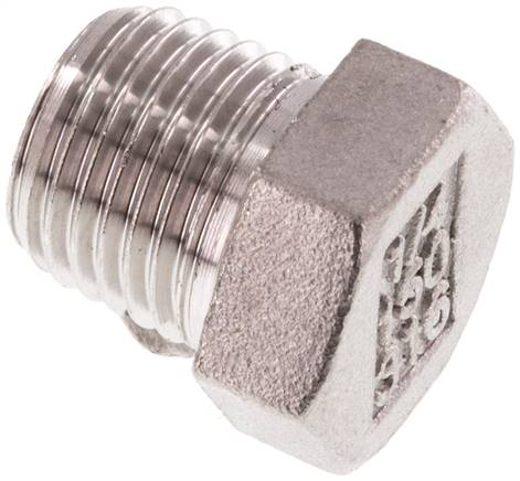 [F2EJJ-X5] Plug R1/4" RVS met Buitenzeskant 16bar [5 Stuks]