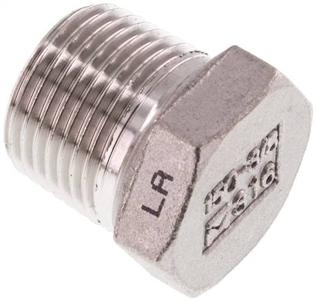 [F2EJP-X5] Plug R3/8'' RVS met Buitenzeskant 16bar [5 Stuks]