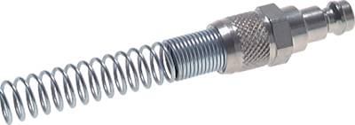 [F2H4Z-X2] Nickel-plated Brass DN 5 Air Coupling Plug 4x6 mm Union Nut Bend-Protect [2 Pieces]