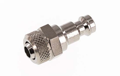 [F2H7W-X2] Laiton nickelé DN 5 Bouchon d'accouplement d'air 6x8 mm écrou-raccord [2 pièces].