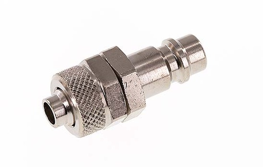 [F2HKZ-X2] Messing vernickelt DN 7,2 (Euro) Luftkupplungsstecker 8x10 mm Überwurfmutter [2 Stück]