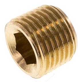 [F2JCY-X5] 1/2'' Messing Plug met binnenzeskant zonder kraag 16 Bar [5 Stuks]