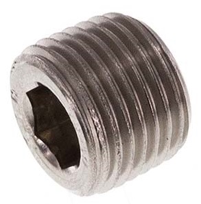 [F2JD8-X2] 1/8'' RVS Plug met binnenzeskant zonder kraag 40 Bar [2 Stuks]