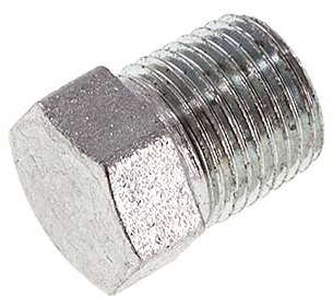 [F2JFU-X2] 1/8'' NPT Buitendraad Verzinkt Stalen Plug met buitenzeskant 345 Bar [2 Stuks]