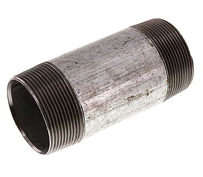 [F2KGA-X5] R 1/2'' Pezón doble de acero galvanizado 50 Bar DIN 2982 - 200mm [5 Piezas]