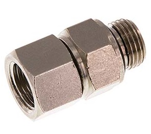 [F2MKT-X2] G 1/8'' M/F Junta giratoria de latón niquelado 15 Bar [2 Piezas]