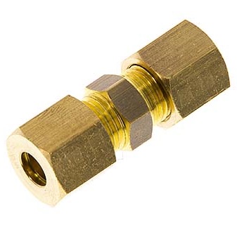 [F2PC9-X2] 6mm Brass Straight Compression Fitting 150 Bar DIN EN 1254-2 [2 Pieces]
