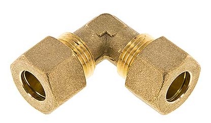 [F2PCJ-X2] 4mm Brass 90 deg Elbow Compression Fitting 150 Bar DIN EN 1254-2 [2 Pieces]