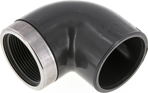 [F2SYA] PVC 90deg Elbow Fitting Female Socket 50x61mm x Female Rp 1-1/2'' (Raccord coudé 90deg à emboîtement femelle)