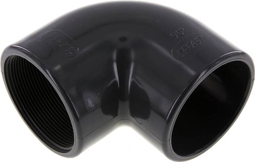 [F2SYC] PVC 90deg Elbow Fitting Female Socket 75x89mm x Female Rp 2-1/2'' (Raccord coudé 90deg)