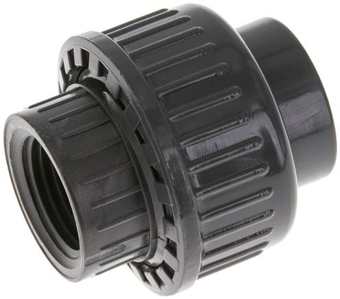 [F2T2W] Raccord union en PVC femelle femelle 20mm x femelle Rp 1/2'' FKM