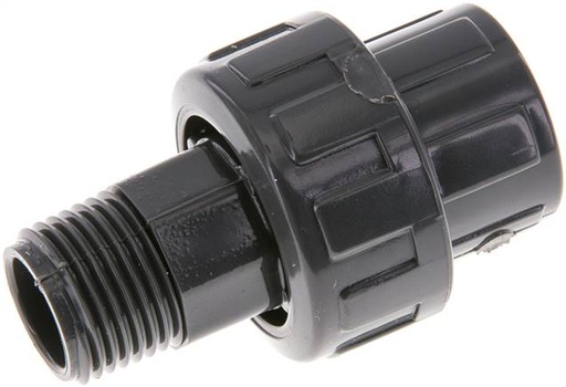 [F2T3H] PVC-Verschraubung Innengewinde 20mm x Außengewinde R 1/2'' EPDM