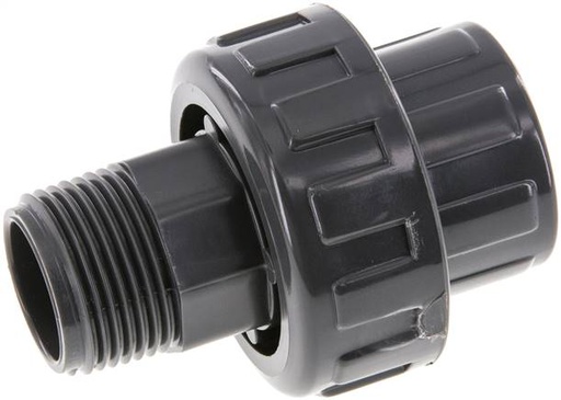 [F2T3K] PVC-Verschraubung Innengewinde 25mm x Außengewinde R 3/4'' EPDM