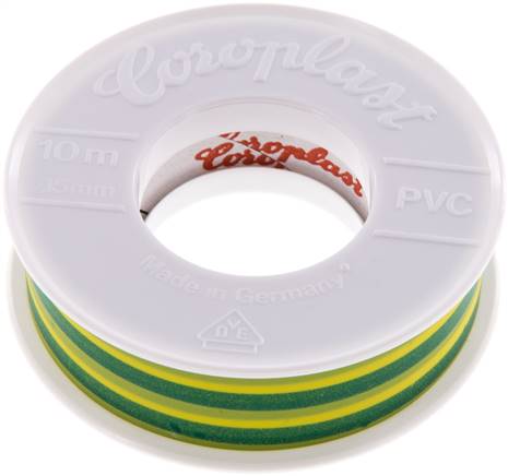 [S2N6M-X10] Elektrische Isolatietape Vde-Getest 15mm/10m Groen/Geel [10 Stuks]