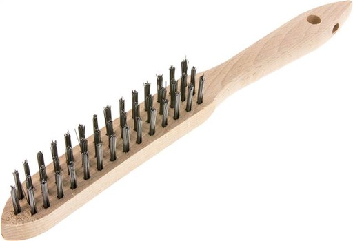 [T23AG-X5] Hand Wire Brush 3-Row Steel Wire Smooth [5 Pieces]