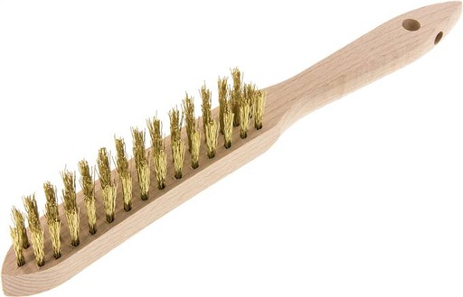 [T23AP-X2] Brosse métallique manuelle à 3 rangées de fils de laiton ondulés [2 pièces].