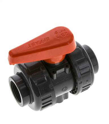 [V2RXN] PVC 2-way Ball Valve True Union Rp 3/4'' EPDM