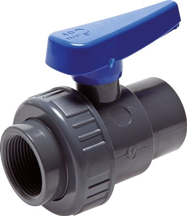 [V2S29] PVC 2-way Ball Valve Single Union Rp 3'' EPDM