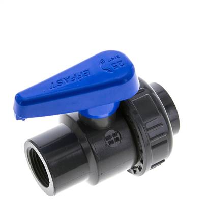 [V2S2A] PVC 2-way Ball Valve Single Union Rp 3/4'' EPDM