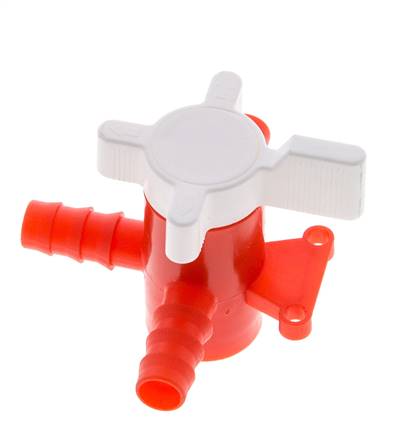 [V2S2R] PE 3-way Ball Valve 10 mm Hose Barbs