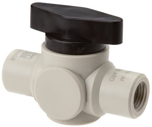 [V2S34] PVDF 2-way Ball Valve G 3/8'' FKM Vacuum