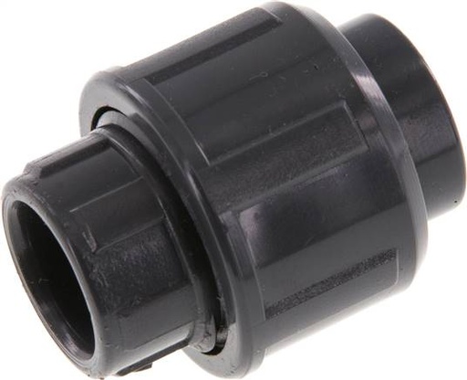 [F2T45-X2] PVC Union Fitting Socket 16x34mm FKM [2 Pieces]