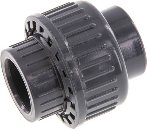 [F2T47-X2] PVC Union Fitting Socket 20x43mm FKM [2 Pieces]