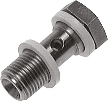 [SI-F2898] 1-Wege-Edelstahl-Hohlschraube mit G3/8''-Außengewinde PTFE L26mm