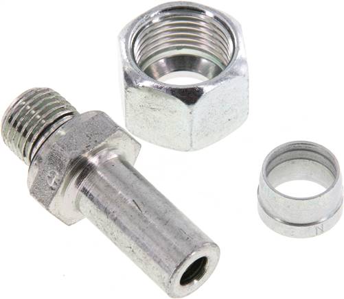 [SI-F2AFB] 12L & G1/4'' Acero Zincado Rótula Recta con Rosca Macho 315 bar NBR Ajustable ISO 8434-1