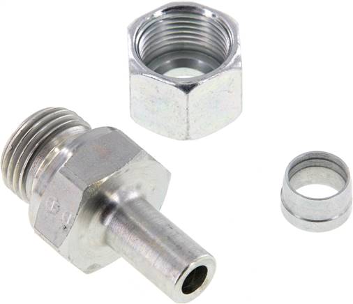 [SI-F2AFS] 12S & G1/2'' Acero Zincado Rótula Recta con Rosca Macho 630 bar NBR Ajustable ISO 8434-1