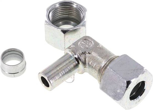 [SI-F2BS9] 12S Zink plated Steel Elbow Cutting Fitting with Swivel 630 bar NBR Adjustable ISO 8434-1