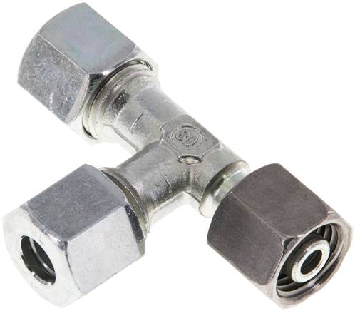 [SI-F2CNH] Racor de corte en T en ángulo recto de acero galvanizado 8L con barra giratoria 315 ajustable ISO 8434-1