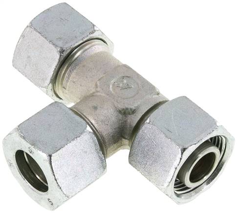 [SI-F2CNZ] 20S Zink Plated Steel Right Angle Tee Cutting Fitting with Swivel 400 bar Adjustable ISO 8434-1