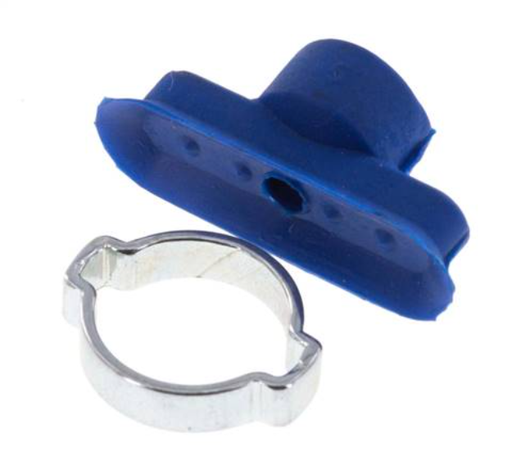 [SI-SCL-OF-18-1-U] 18x6mm Oval flat PUR Blue Vacuum Suction Cup Stroke 1mm Ear Clamp