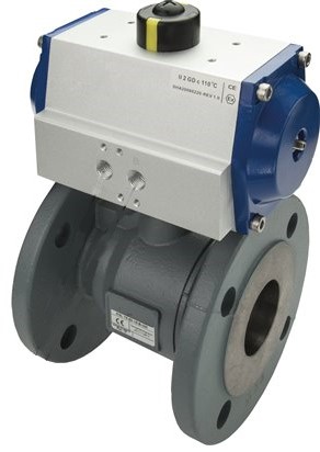 [V2UUJ] Pneumatic Actuated Flanged Ball Valve 2-Way DN25 PN40 Cast Steel Spring open