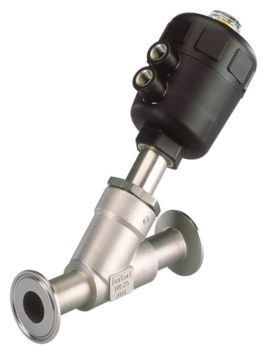 [175579] Clamp DN 40 NC Pneumatic 2-Way Angle Seat Valve Stainless Steel - 2000 - 175579