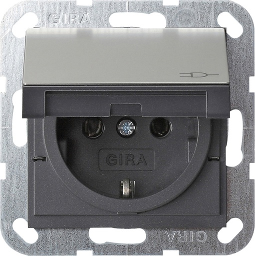 [E26ZQ] Gira System 55 Wall Socket Outlet (WCD Switchgear) - 0414600