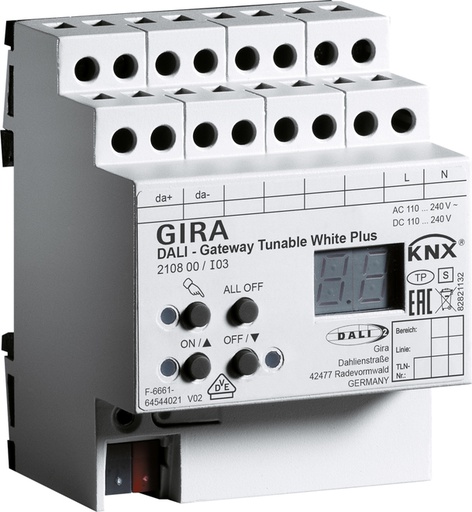 [E277Q] Gira KNX DIN-Rail Dimming Actuator Bus System - 210800