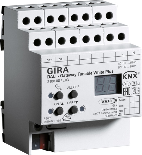 [E277Q] Sistema de bus de actuador de regulación de carril DIN Gira KNX - 210800