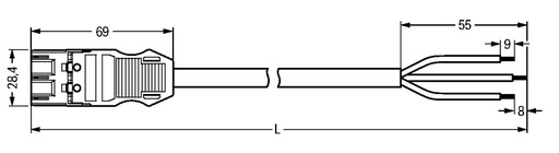 [E2A5Y] Wago Winsta Midi Patch Cord Adjustable Building Installation - 771-9993/217-201