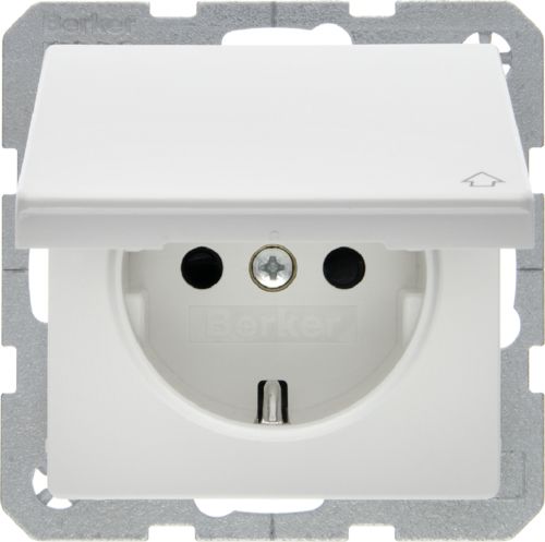 [E2FK9] Hager Berker Q.1/Q.3 Wandcontactdoos (WCD-schakelmateriaal) (Europese Stekkerdoos) - 47516069