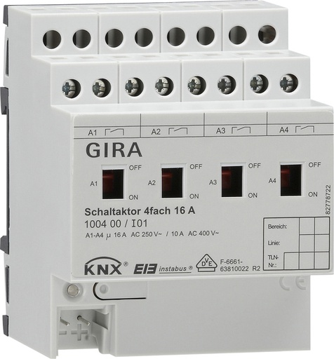 [E2JNP] Sistema de bus de actuador de conmutación de carril DIN Gira KNX - 100400