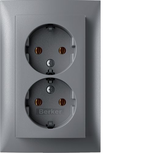 [E2N7D] Hager Berker S.1 Wandsteckdose (WCD-Schaltgerät) (Europäische Steckdose) - 47741404
