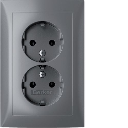 [E2N77] Hager Berker S.1 Wall Outlet (WCD Switchgear) (European Socket) - 47721404
