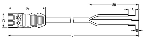 [E2Q22] Wago Winsta Midi Cordon De Raccordement Installation De Bâtiment Ajustable - 771-9993/3206-301